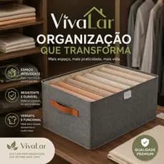 Caixa Organizadora Dobrável Multiuso Com Seis Divisórias Cinza Compartimentos Para Organização