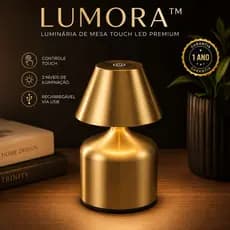 Abajur Luminária de Mesa Touch LED Premium Recarregável USB com 3 Níveis de Iluminação Lumora™ |