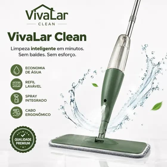 Mop Spray com Reservatório Esfregão  Rodo Spray para Limpeza Rápida de Pisos
