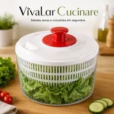 Centrifugador de Salada Manual 4L com Escorredor de Verduras | VivaLar Cucinare