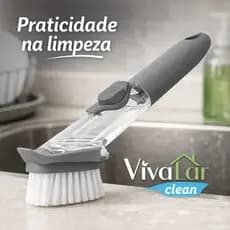 Escova Multiuso com Dispenser esfregão Limpeza prática e econômica