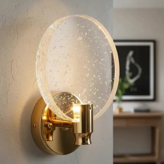Arandela Disco de Led Gold Luminaria de Led Branco-quente Bivolt Arandela Uso Interno Decoração Sala Cozinha Quarto Hall