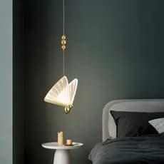 Luminária Pendente Borboleta Dourada Asas em Led 3000k Quente Bivolt Para quarto sala Lavabo