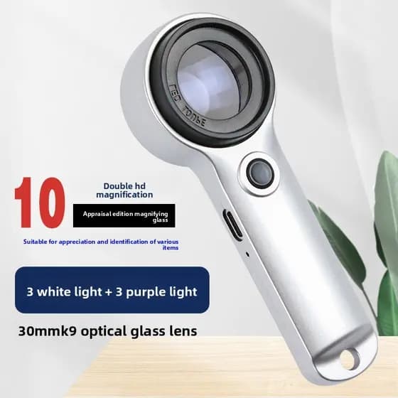 Interruptor de toque de carregamento USB portátil de liga de alta potência LED luz UV roxa K9 lente de vidro óptico