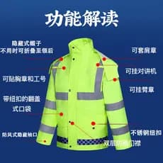 Capa de chuva para serviço de trânsito, calças de chuva, terno ao ar livre, reflexivo, fluorescente, verde, camada dupla