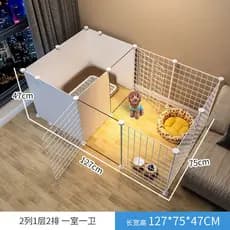 Novo estilo cerca porta de isolamento do cão combinação livre interior pequeno canil do cão com toalete cerca doméstica