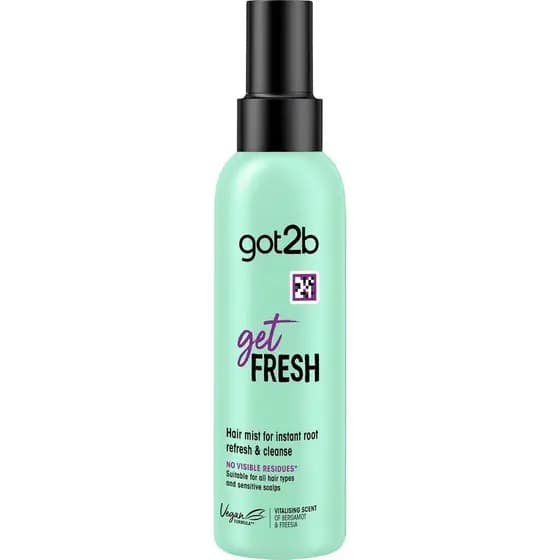 got2b getFRESH Shampoo Seco em Spray para Cabelo 150ml, para Refrescar e Limpar a Raiz Instantaneamente, Adequado para C