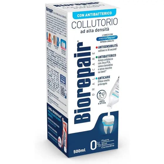 Enxaguante Bucal Biorepair Oral Care Fórmula Antibacteriana Alta Densidade 500 ml