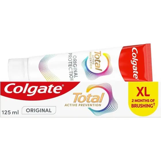 Pasta de Dente Colgate Total Active Prevention Original 125ml |   Combate as causas profundas* de muitos problemas de sa