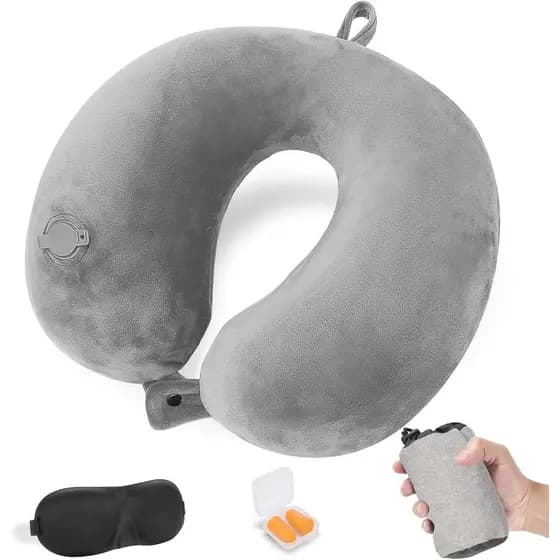 Almofada de Viagem Inflável Cirorld, Almofada de Pescoço Inflável para Viagem, Almofada de Viagem Inflável Leve para Avi