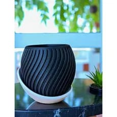 Vaso cachepô com bandeja (escolher 1 ou 2 unidades) decorativo cachepot para plantas naturais
