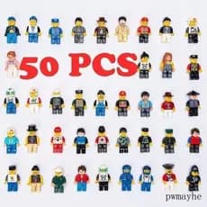 pwm50pcs Compatível com Peças de Minifiguras LEGO, Figuras de Ação, Brinquedos, Pacotes Surpresa (Inclui 50 Peças Aleató