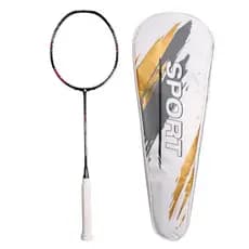 Raquete de badminton popular, pequeno canhão de aço, raquete totalmente em carbono, leve 5u, raquete de badminton para t