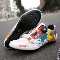Sapatilhas de ciclismo sem cadarço para mountain bike, para homens e mulheres, sapatilhas de ciclismo de estrada com des