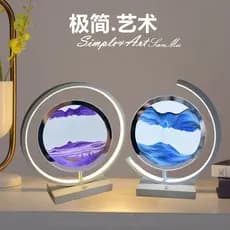 Luminária de mesa de areia movediça feita à mão (DIY), lâmpada de ambiente criativa com areia movediça, pequena luminári
