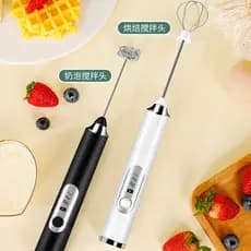 Batedor de Ovos Elétrico, Espumador de Leite Doméstico, Ferramenta para Bater Creme, Mini Misturador de Cappuccino Sem F