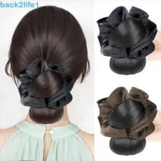 BACK2LIFE1 Peruca De Cabeça De Coque De Flor , Clipe De Garra , Peças De Cabelo Falsas Elegantes , Faixa Bola Fofa