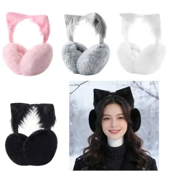 Blala Protetores De Orelha De Gatinho De Pelúcia Para Mulheres E Crianças Aquecedor Tiara Peluda Inverno Natal Ano Novo