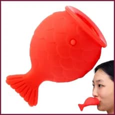 Bomba de Lábios de Silicone em Forma de Peixe Vermelho para Mulheres, Realçador de Lábios, Plumper de Lábios Auto-prim