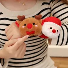 Papai Noel Pelúcia Snap Pulseira Festa De Natal Favor Decoração Presente Das Crianças Macio Brinquedo De