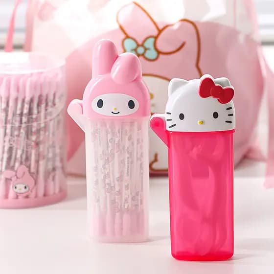 Caixa de Armazenamento Independente Portátil com Camada Protetora de Algodão Fino Sanrio Melody Kitty