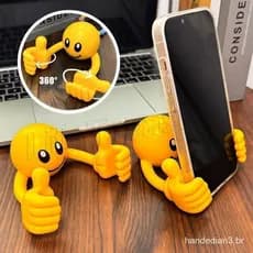 Suporte Giratório Criativo Para Polegar-Telefone Smiley Face-Multifuncional , Antiderrapante Preguiçoso Celular-Organiza