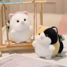 Pingente De Pelúcia De Gato BERNARDO , Chaveiro De Formato Redondo De Textura Fofa Espremível