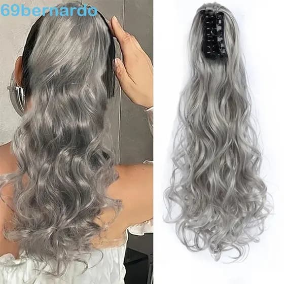 Peça De Cabelo Sintético BERNARDO , Clipe Criativo Em Extensões De Rabo De Cavalo Longo E Ondulado , Peruca Com De Garra