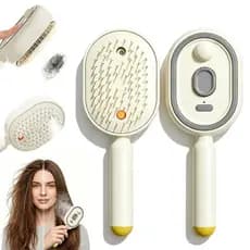 Escova de Cabelo Elétrica com Spray e Massagem, Escova de Cabelo com Spray de Água, Escova a Vapor Elétrica Portátil Rec