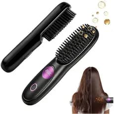 Escova Alisadora GoBrushPro, Alisador Sem Fio, Escova Térmica para Alisamento de Cabelo Feminino, 3 Níveis de Temperatur