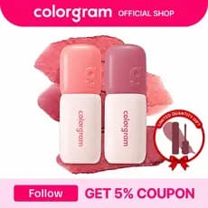 ColorgramBlurryLipDuo-NudeBlurTint | Maquiagem K-Beauty | Batom Matte Suave | Acabamento em Pó | 2 em 1 para Lábios e Bo