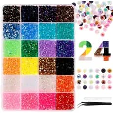 Kit Deslumbrante de 24000 Peças, Conjunto de 24 Cores de Strass de Resina para Decoração, Strass Multicoloridos de 3mm c