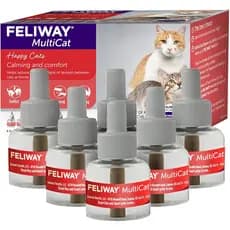 Refil de Difusor Calmante para Múltiplos Animais FELIWAY (Pacote com 6, Suprimento para 180 Dias) – Ajuda a Reduzir Luta