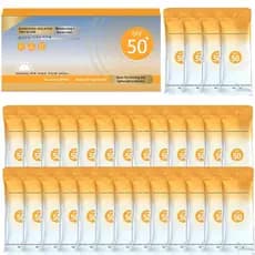 50 Unidades de Protetor Solar em Tamanho de Viagem, SPF50+ Mini Protetor Solar em Lote, Pacotes de Protetor Solar Hidrat