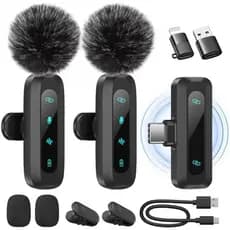 Mini Microfone Para Telefone Android-De Lapela Sem Fio Plug-Play Com Redução De Ruído , Emparelhamento Automático , Mudo