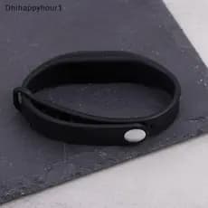 DHI Pulseira Ajustável Pure Bla Silicone RFID 125KHz/13.56MHz 14443A IC Chip À Prova D'água N