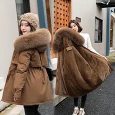 Novo estilo jaqueta acolchoada feminina de comprimento médio jaqueta acolchoada solta