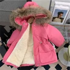 Roupas acolchoadas de algodão de lã de lã roupas de inverno moda bebê menina engrossado Pi