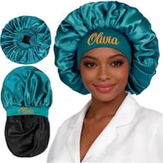 Touca de Seda Personalizada para Mulheres, Toucas de Cetim Personalizadas para Meninas, Cobertura de Cabeça Noturna, Tou
