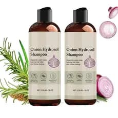 Shampoo Duo com Hidrolato de Cebola, 8 OZ, Shampoo à Base de Cebola, Shampoo com Hidrolato de Cebola para Crescimento Ca