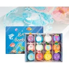 Bombas de Banho com Surpresa Dentro, Conjunto de Presente de Banho Efervescente com 6/12 Peças, Efervescentes de Banho c