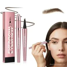 Caneta para Microblading de Sobrancelhas, Lápis de Sobrancelha 3D com 4 Pontas, Versão 2026 Aprimorada, Caneta de Contor