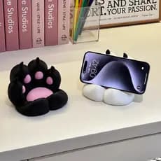 Suporte para celular em formato de pata de gato, suporte criativo para mesa, alto valor estético, ornamento para alívio