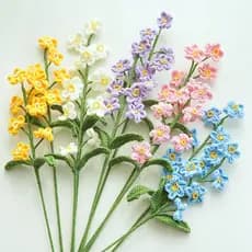 Produto Acabado de Lírio-do-Olvido Tricotado à Mão, Buquê de Flores Artificiais Tricotado em Fio, Presente de Decoração