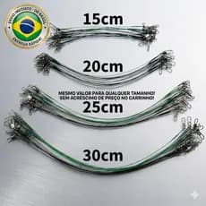 Chicote Pesca Cabo De Aço Com Snap Encastoador Preço Único Por Kit