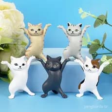 5 Pçs/Set Engraçado Gato Caneta Titular Brinquedo Suporte Decoração Para Casa Festival Encantador Gatinho Segurar Tudo F