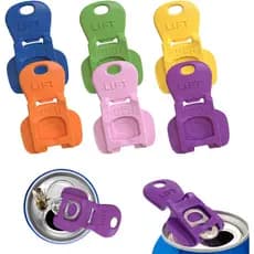 6 Abridores de Latas Coloridos e Tampas Protetoras à Prova de Vazamentos – Abridor de Latas de Refrigerante com uma Mão