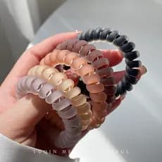 Moda geléia cor fosco linha telefônica laço de cabelo alta elasticidade durável simples faixa de borracha feminino grava