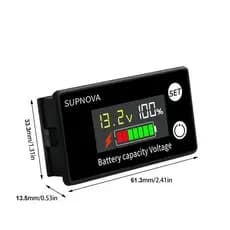 Monitor de Bateria 12V 24V 36V 48V 60V 72V Testador para Carro e Carrinho de Golfe com Display Digital de Voltagem e Cap
