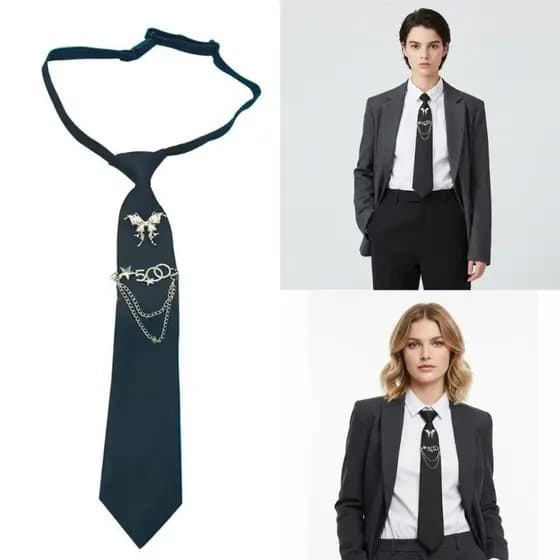 ASHLUYAK Punk Pré Amarrado Laços Pretos Com Corrente De Metal Borboleta Para Mulheres Meninas Camisa Normal Ou Blusa Uni